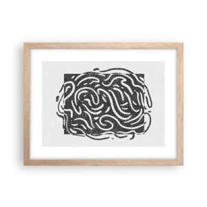 Plakát v rámu světlý dub - Abstrakce: tanec radosti - 40x30 cm