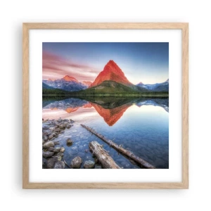 Plakát v rámu světlý dub - Teplo a chlad - 40x40 cm