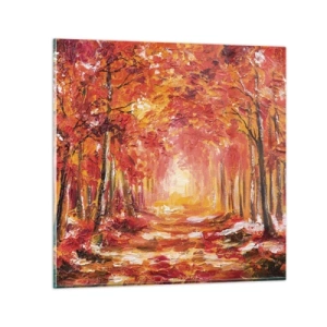 Obraz na skle - Měděný les - 30x30 cm
