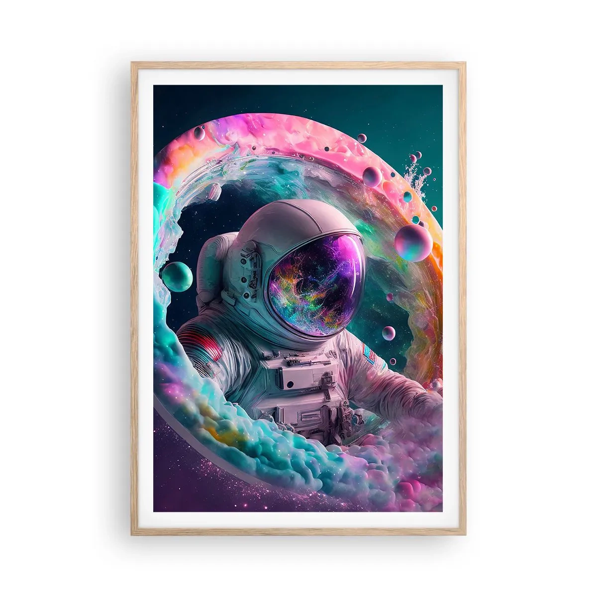 Plakát v rámu světlý dub - Hvězdná brána - 70x100 cm