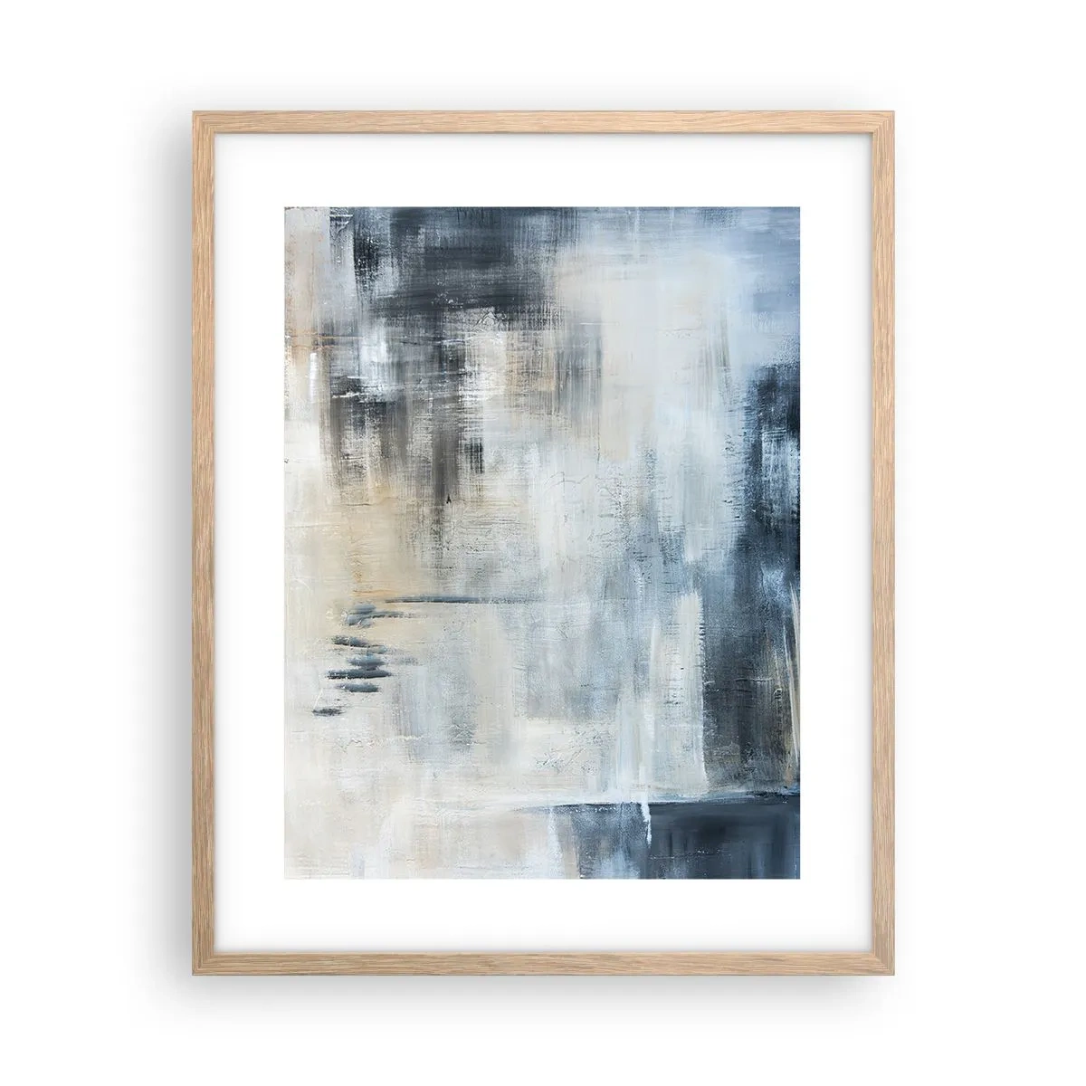 Plakát v rámu světlý dub - Za závojem modré - 40x50 cm