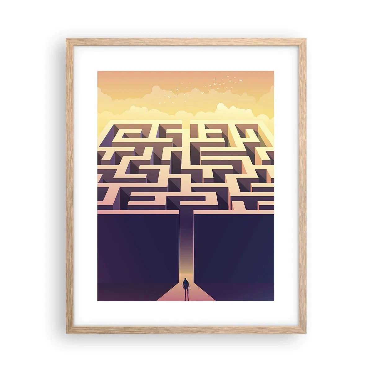 Plakát v rámu světlý dub - Čas rozhodnutí - 40x50 cm