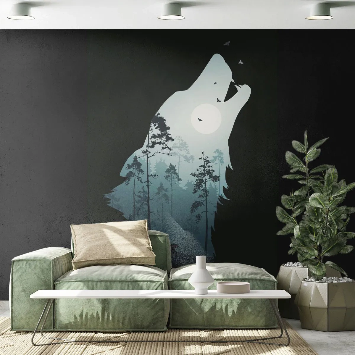 Fototapeta Samolepicí Deluxe Sticker - Hlas lesní noci - Abstrakce, Medvěd, Jeskyně - 250x175 cm