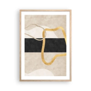 Plakát v rámu světlý dub - Tvary ve smyčce - 50x70 cm
