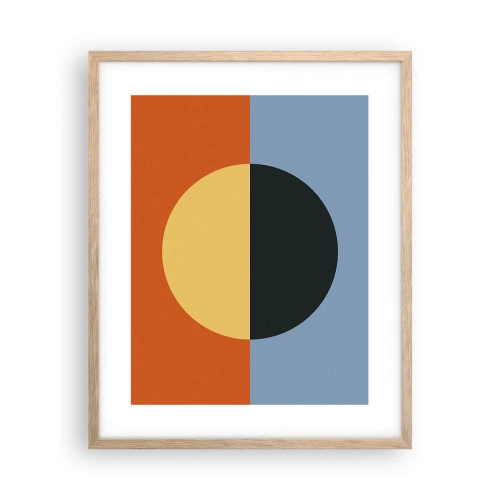 Plakát v rámu světlý dub - Kompozice tepla a chladu - 40x50 cm