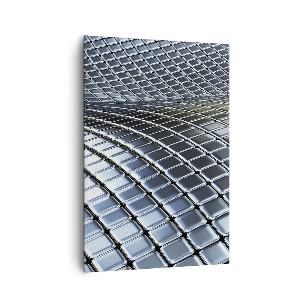 Obraz na plátně - Kovová stříbrná vlna - 70x100 cm