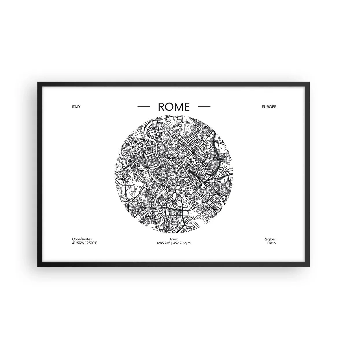 Plakát v černém rámu - Anatomie Říma - 91x61 cm
