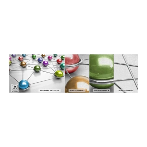 Vzor Fototapety Premium Canvas - Vesmírná pavučina - Abstrakce, Kovové koule, 3D - 100x30 cm