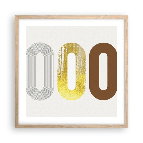 Plakát v rámu světlý dub - Ooo! - 50x50 cm