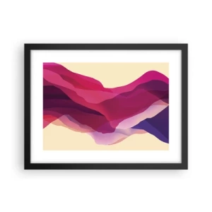 Plakát v černém rámu - Vlny fialové - 40x30 cm