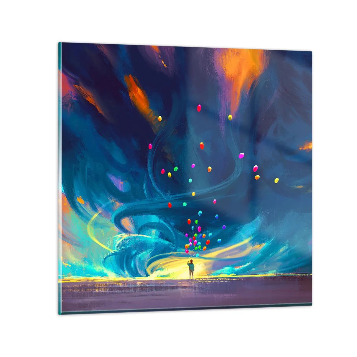 Obraz na skle - Na modrý vítr - 70x70 cm
