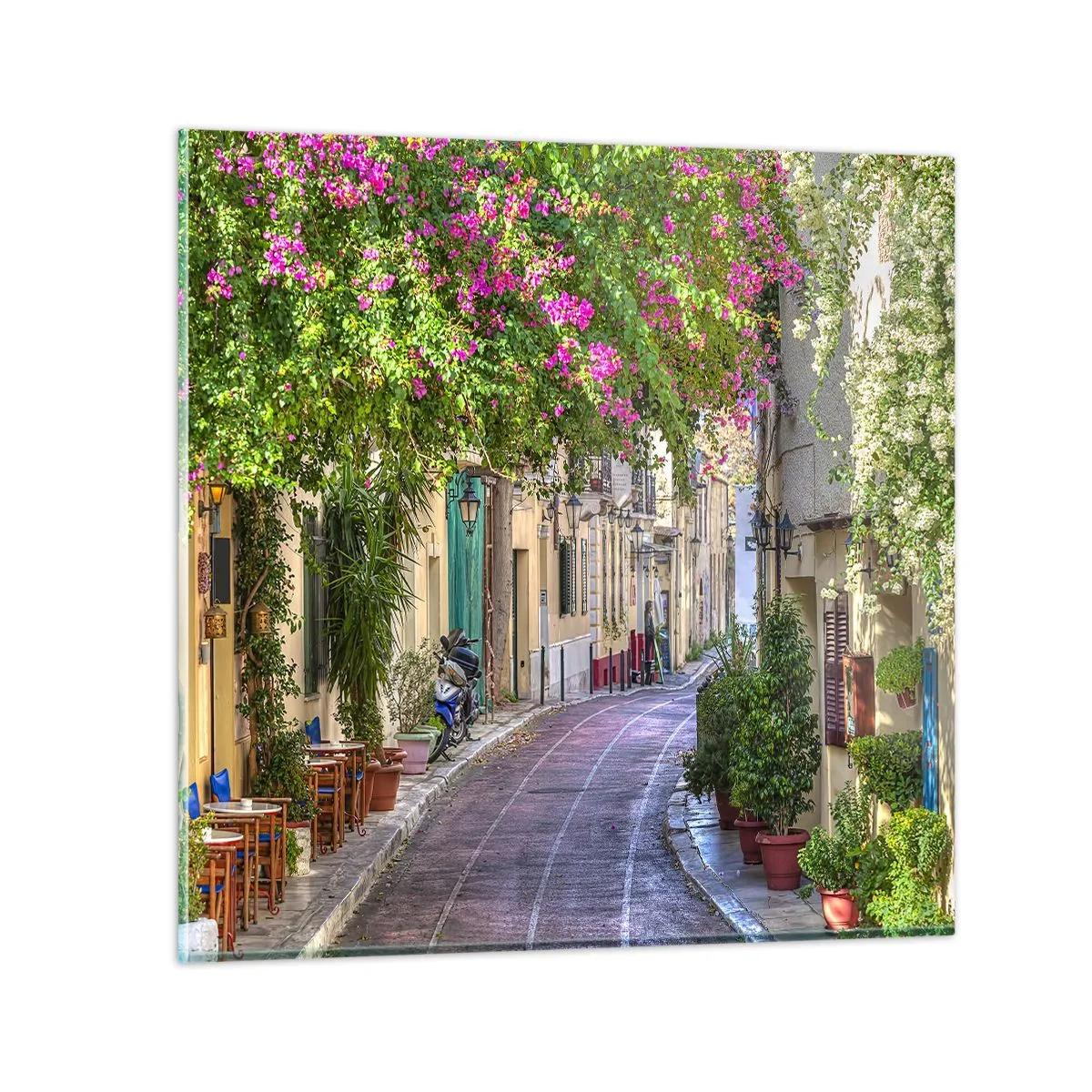 Obraz na skle - Kvetoucí zákoutí - 30x30 cm
