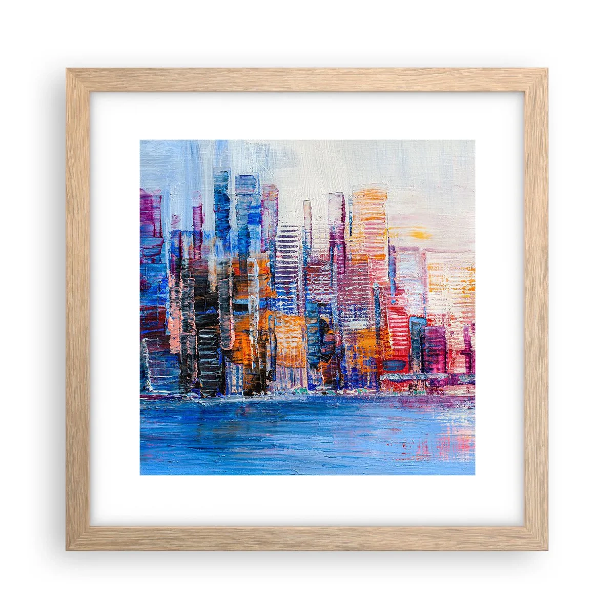 Plakát v rámu světlý dub - Radostná metropole - 30x30 cm