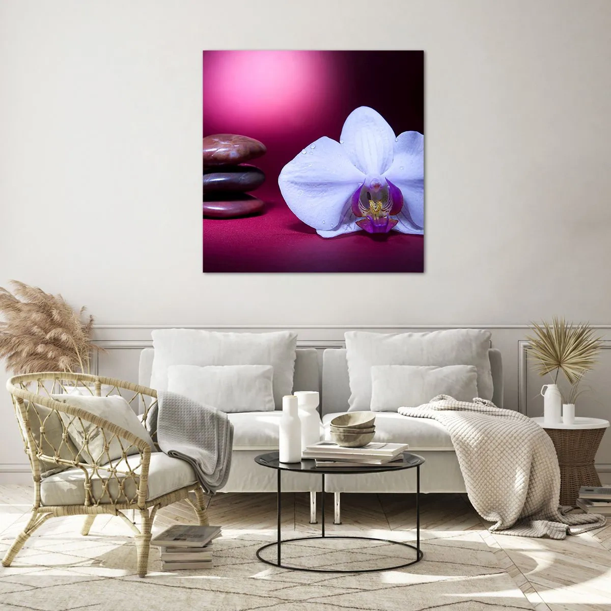 Obraz na skle - Studie svěžesti ve fialové - 40x40 cm