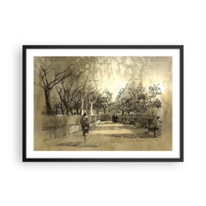 Plakát v černém rámu - Pírkem zastavený okamžik - 70x50 cm