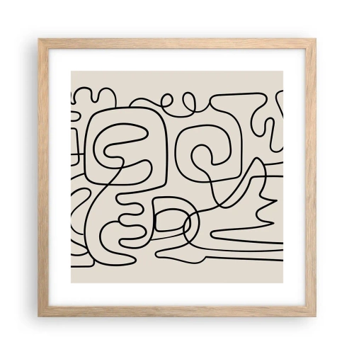 Plakát v rámu světlý dub - Podle stopy - 40x40 cm