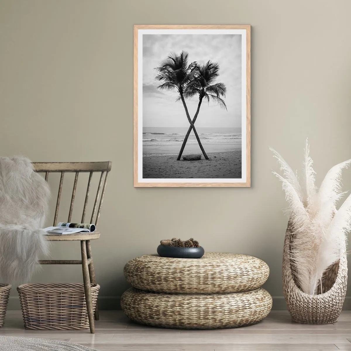 Plakát v rámu světlý dub - Něžná přítomnost - 70x100 cm