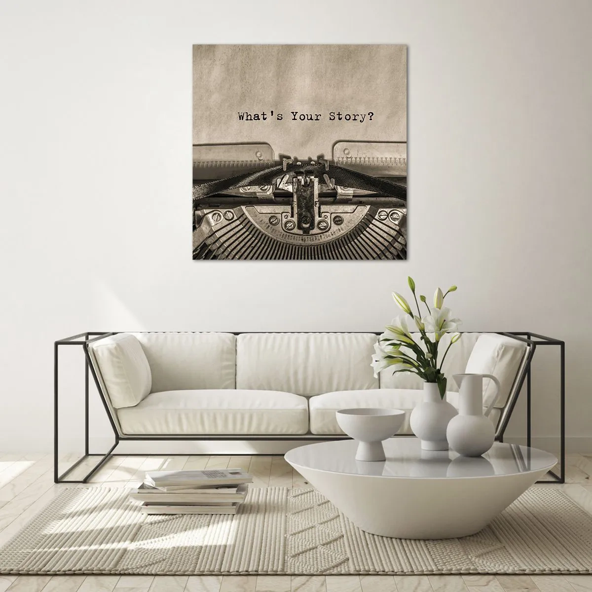 Obraz na skle - Pověz mi - 50x50 cm