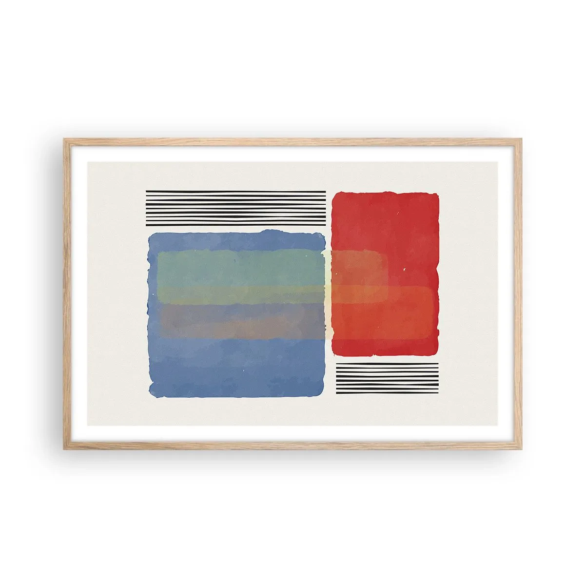 Plakát v rámu světlý dub - Duch a písmeno geometrie - 91x61 cm
