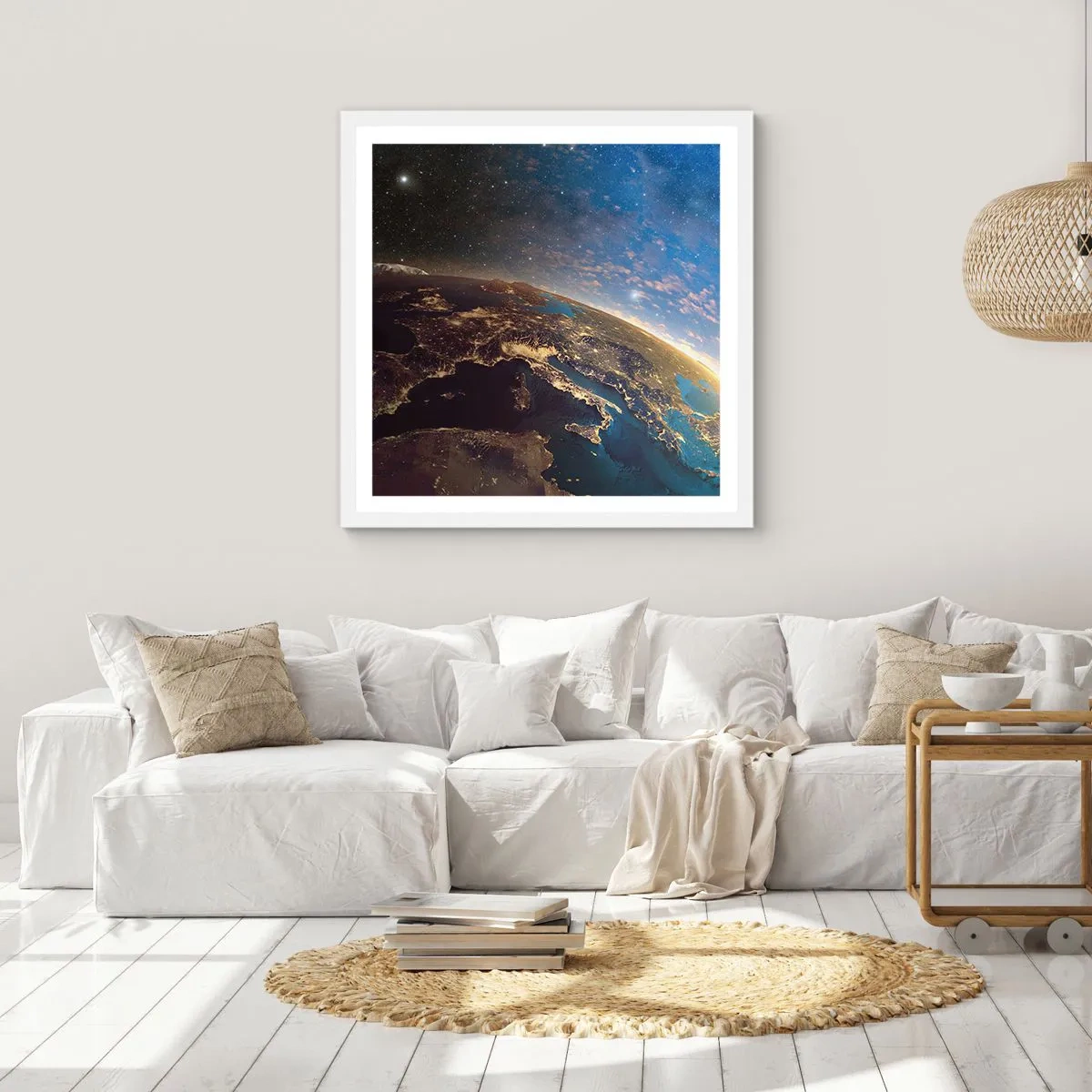 Plakát v bílém rámu - Podívejme se na sebe s odstupem - 60x60 cm