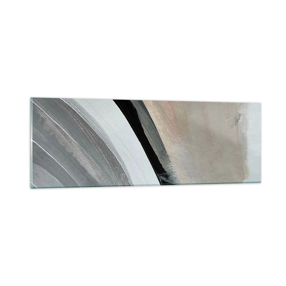 Obraz na skle - Kompozice: černý a šedý oblouk - 90x30 cm