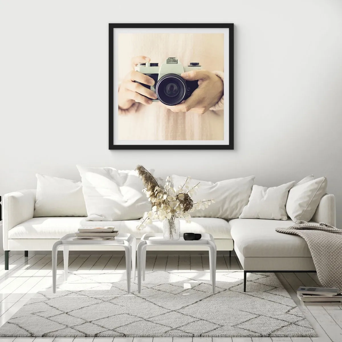 Plakát v černém rámu - Pro více informací… - 60x60 cm