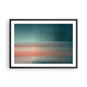 Plakát v černém rámu - Abstrakce: vlny světla - 70x50 cm