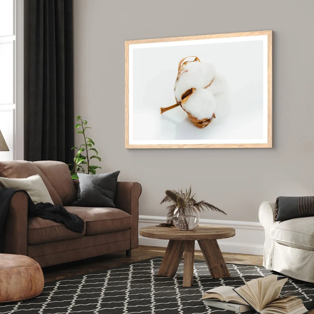 Plakát v rámu světlý dub - Měkká od přírody - 70x50 cm