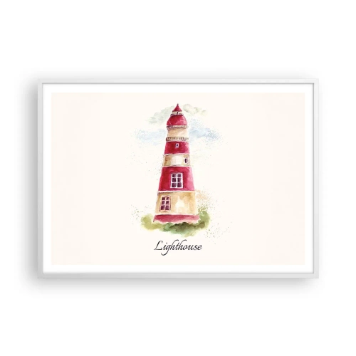 Plakát v bílém rámu - Tady je vždy počasí - 100x70 cm