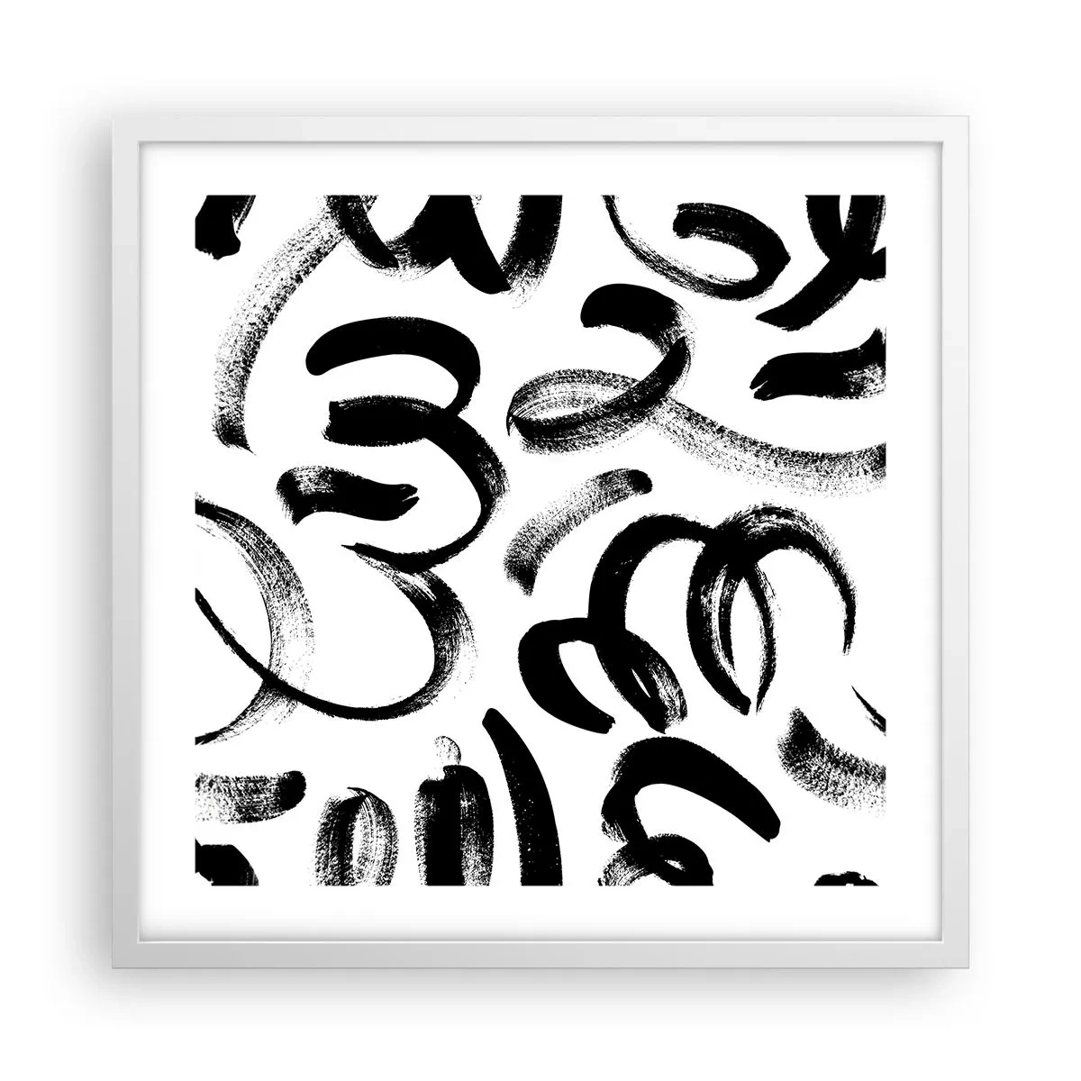 Plakát v bílém rámu - Černé na bílém - 50x50 cm