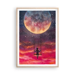 Plakát v rámu světlý dub - Stavět si vzdušné zámky - 70x100 cm