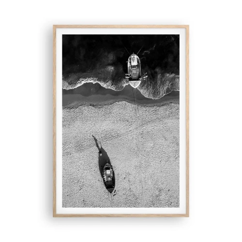 Plakát v rámu světlý dub - Ještě na břehu… - 70x100 cm