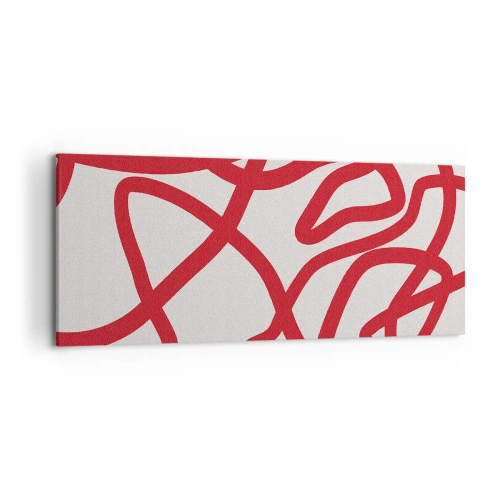Obraz na plátně - Červené na bílém - 120x50 cm