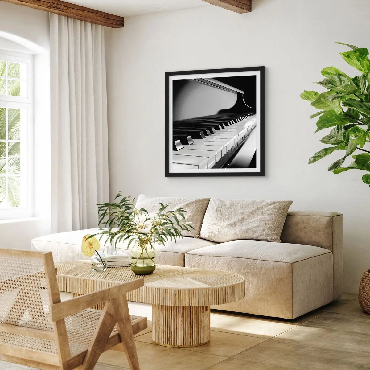 Plakát v černém rámu - Harmonie tvarů a barev - 30x30 cm