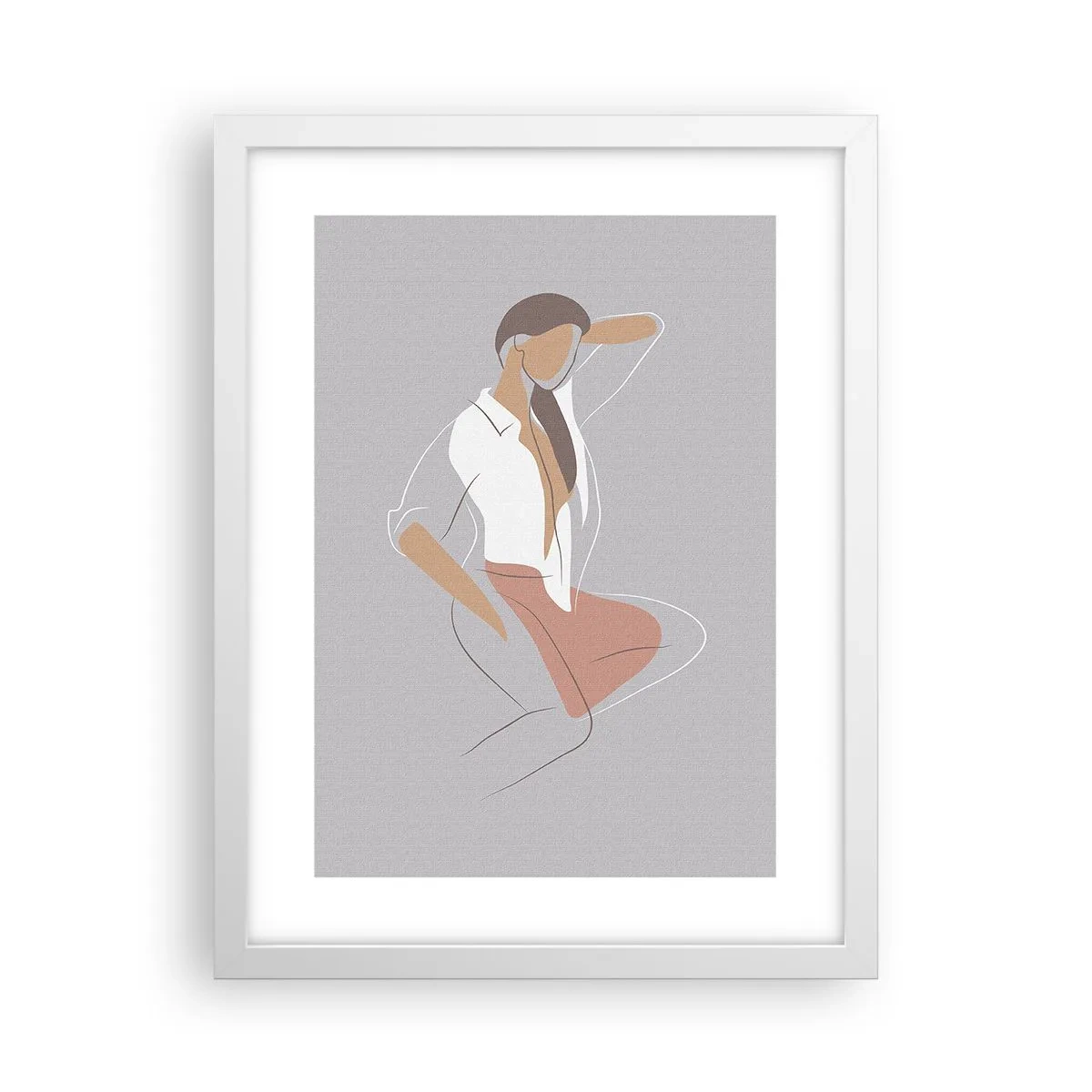 Plakát v bílém rámu - Obrys půvabu - 30x40 cm