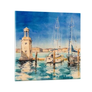 Obraz na skle - Slunečná laguna - 40x40 cm