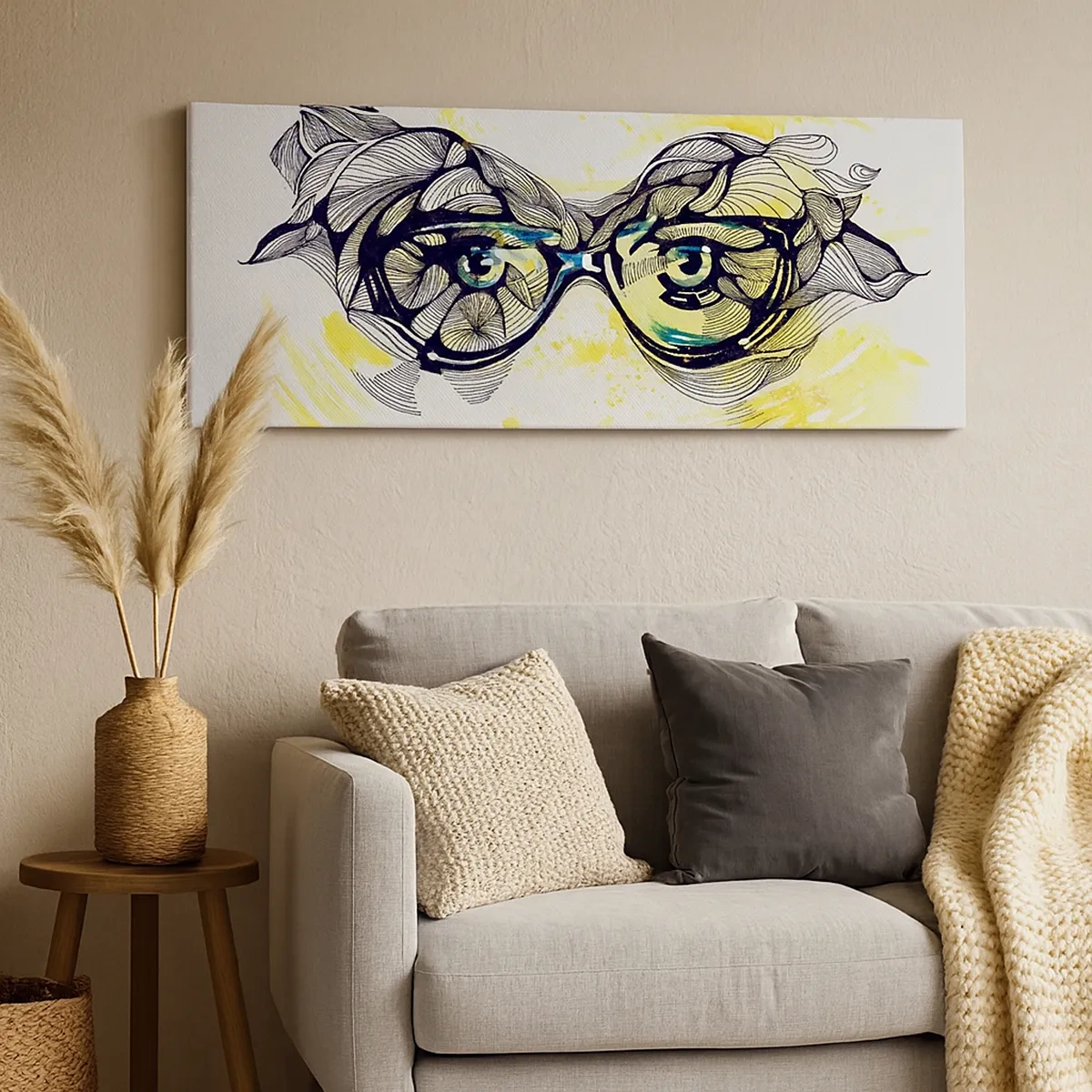 Obraz na plátně - Přes modré brýle - 30x30 cm