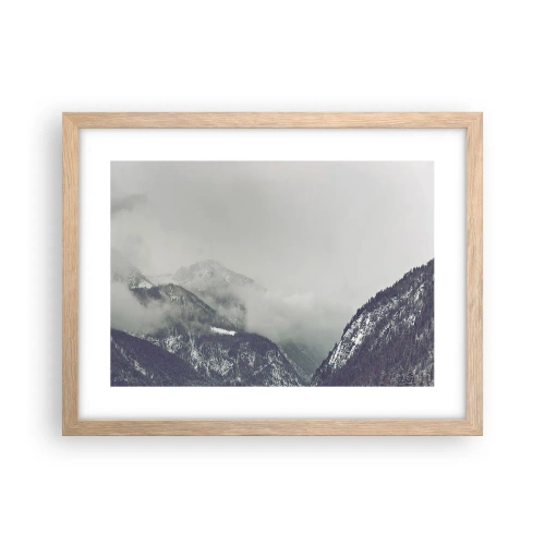 Plakát v rámu světlý dub - Mlžné údolí - 40x30 cm