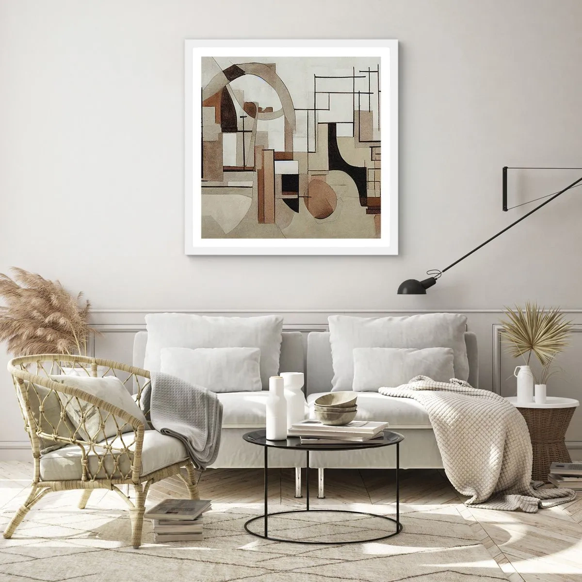 Plakát v bílém rámu - Městská krajina 2.0 - 30x30 cm