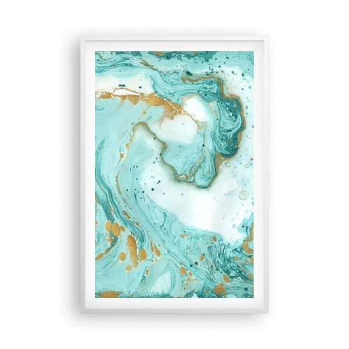 Plakát v bílém rámu - Pod velkou vlnou z epochy Edo - 61x91 cm