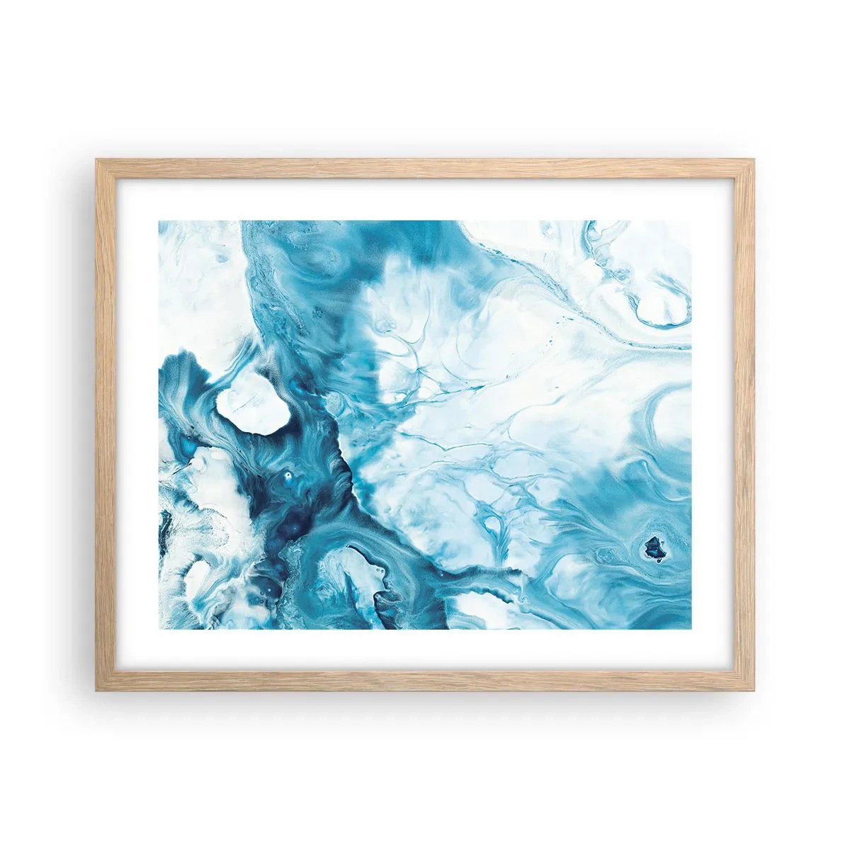 Plakát v rámu světlý dub - Modrý koncert - 50x40 cm