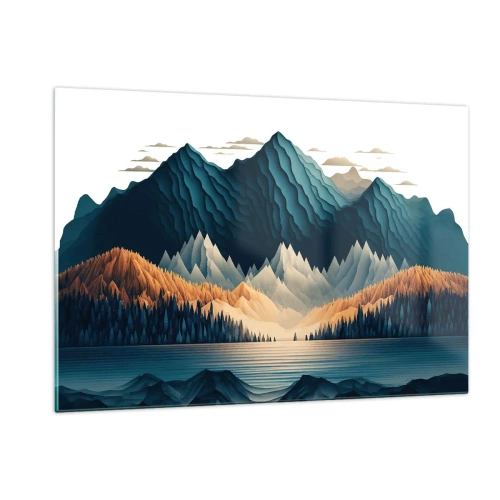 Obraz na skle - Dokonalá horská krajina - 120x80 cm