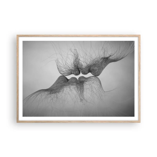 Plakát v rámu světlý dub - Polibek větru - 100x70 cm