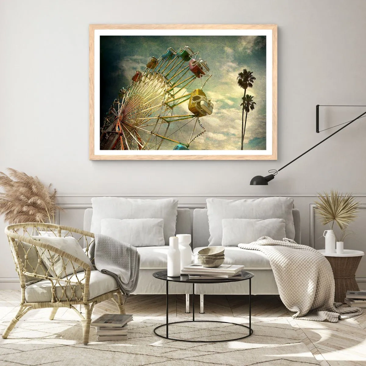 Plakát v rámu světlý dub - Bude, bude zábava… - 91x61 cm