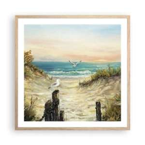 Plakát v rámu světlý dub - Bezvětří a samota - 60x60 cm