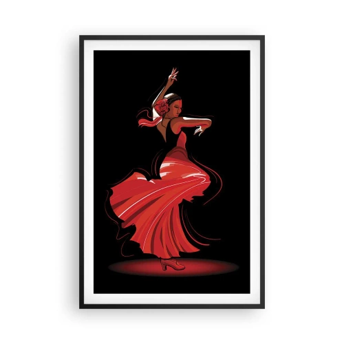 Plakát v černém rámu - Žhavá duše flamenco - 61x91 cm