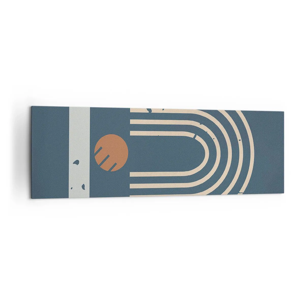 Obraz na plátně - Geometrie v námořnické modři - 160x50 cm