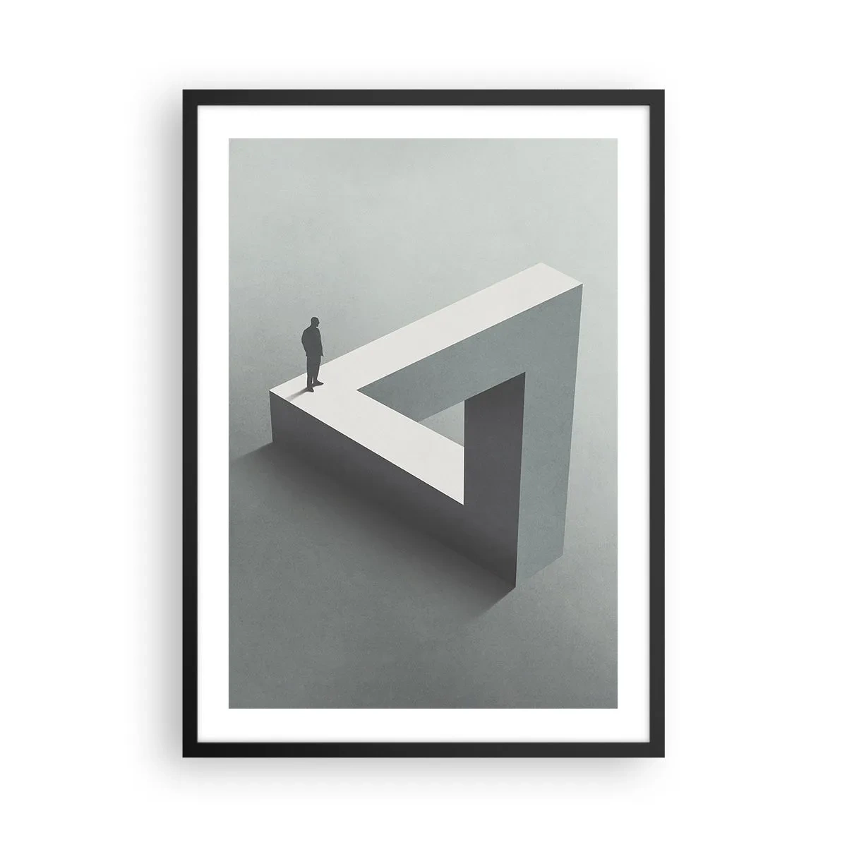 Plakát v černém rámu - Obrázek na nemožném geometrickém obrazci - 50x70cm - A přece je to možné - Moderní nástěnná dekorace do obývacího pokoje a ložnice ARTTOR