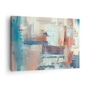 Obraz na plátně - Abstraktní kompozice v odstínech modré a béžové - 70x50cm - Dostat se ke světlu - Moderní nástěnná dekorace do obývacího pokoje a ložnice ARTTOR