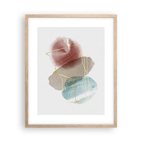 Plakát v rámu světlý dub - Korálky prostoru - 40x50 cm